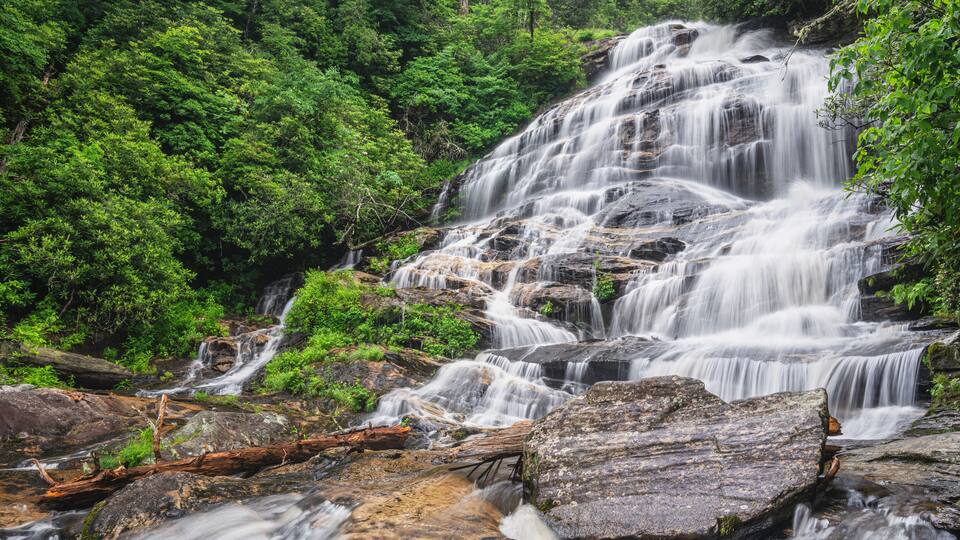 North Carolina Waterfall near Highlands - Glen Falls
