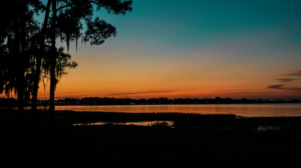 sunset over the lake