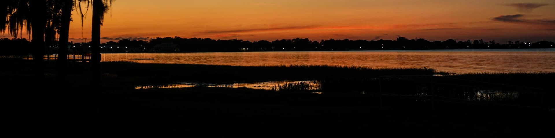 sunset over the lake