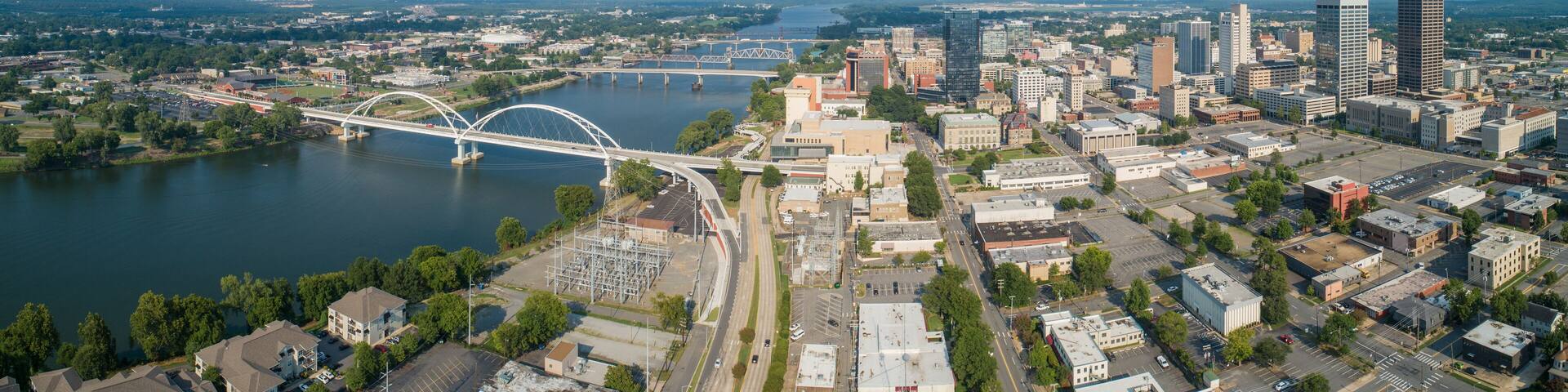 Aerial Downtown Little rock Arkansas USA
