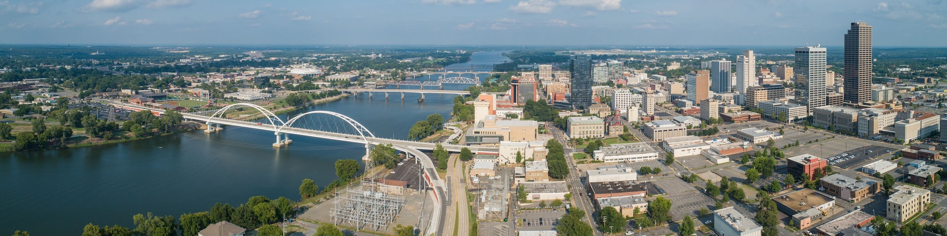Aerial Downtown Little rock Arkansas USA