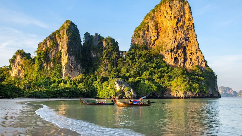 Krabi,Thailand,Railay west beach line view
