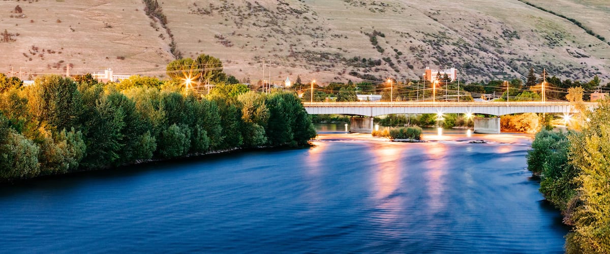 Mount Sentinel, downtown Missoula, and Clark Fork River