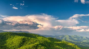 Stunning panoramic view of the north mountains from Black Mountain, NC, USA.