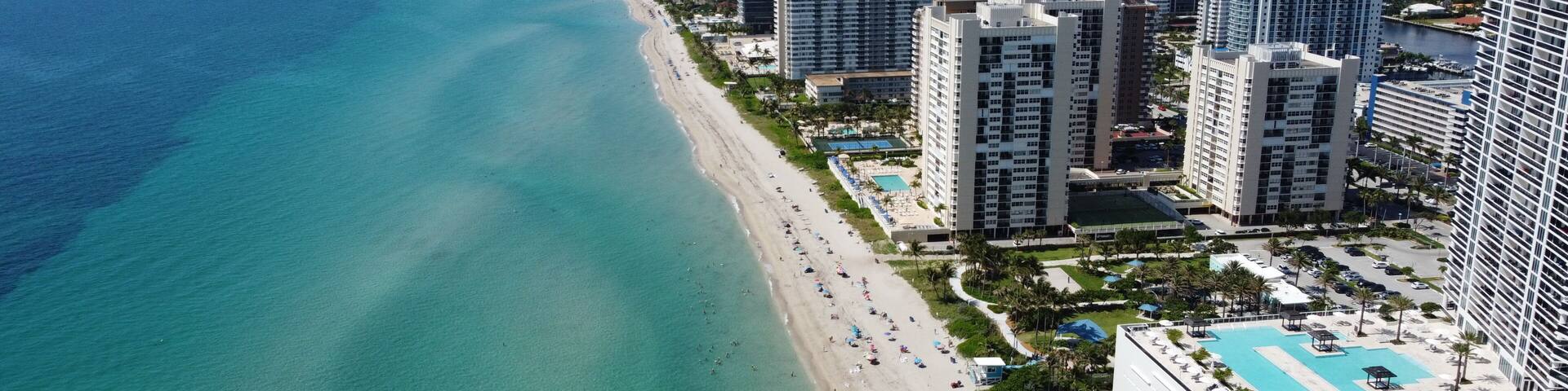 South Hallandale Beach, South Florida Aerial Beach View