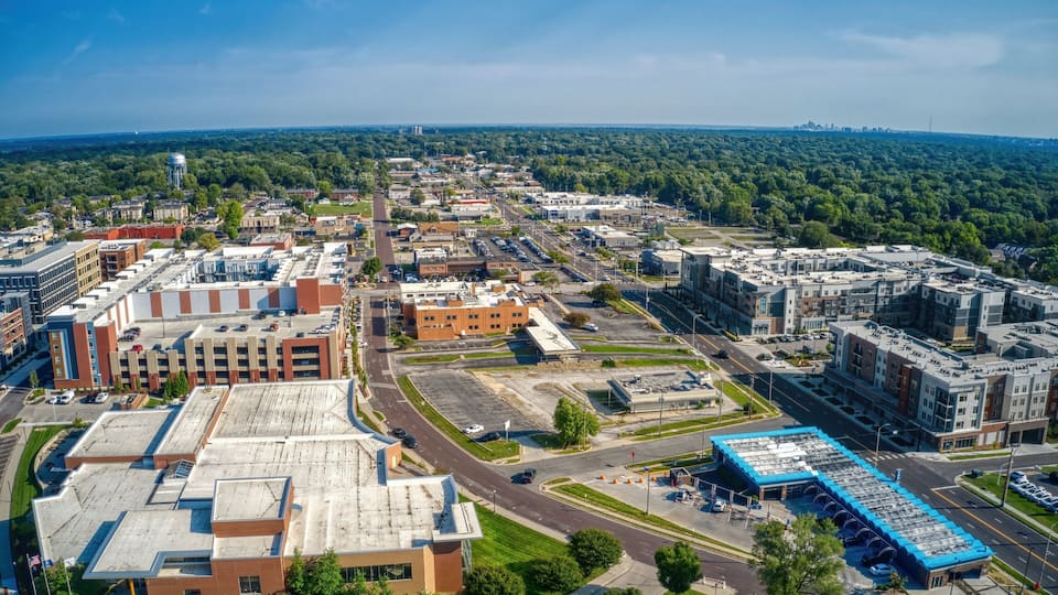 Aerial View of Overland Park, a suburb of Kansas City
