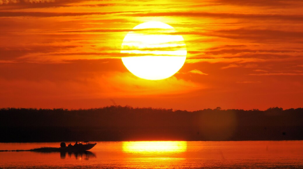 Boat at sunset / Twin Oaks Conservation Area near Kissimmee, Florida.
