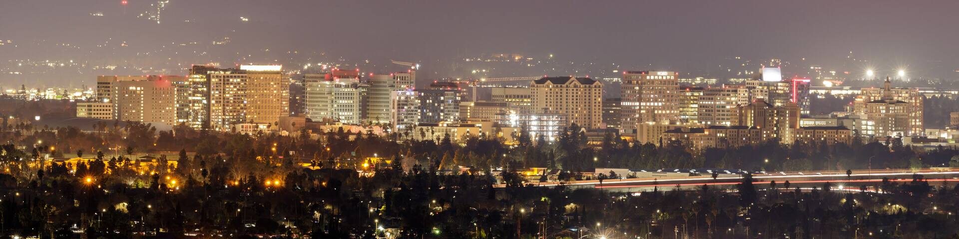 Dusk over San Jose Downtown via Mount Hamilton Foothills