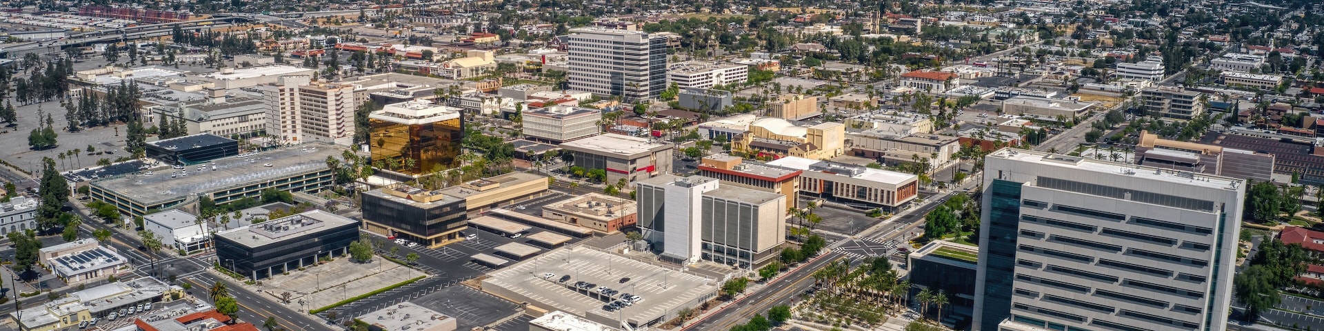 Aerial View of the Skyline of San Bernardino, California