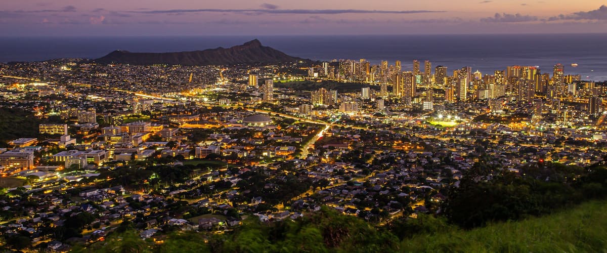 Tantalus which includes night scenes, a city and landscape views