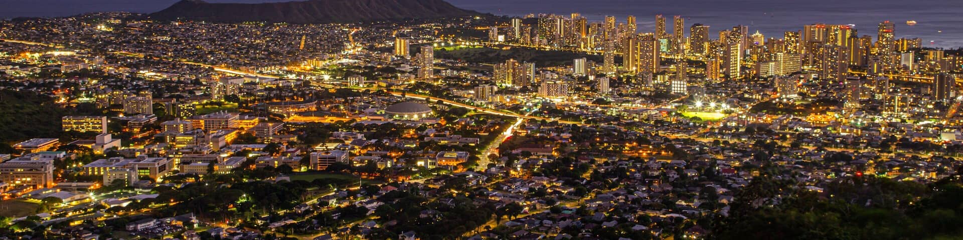 Tantalus which includes night scenes, a city and landscape views