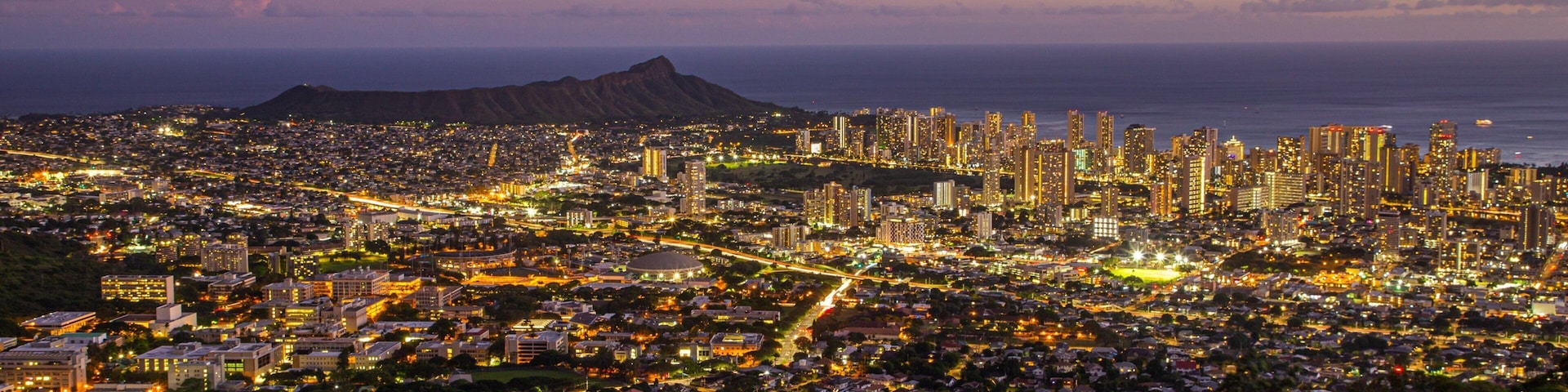 Tantalus which includes night scenes, a city and landscape views