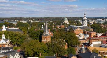 Aerial Panoramic View Annapolis Maryland State House Capital City