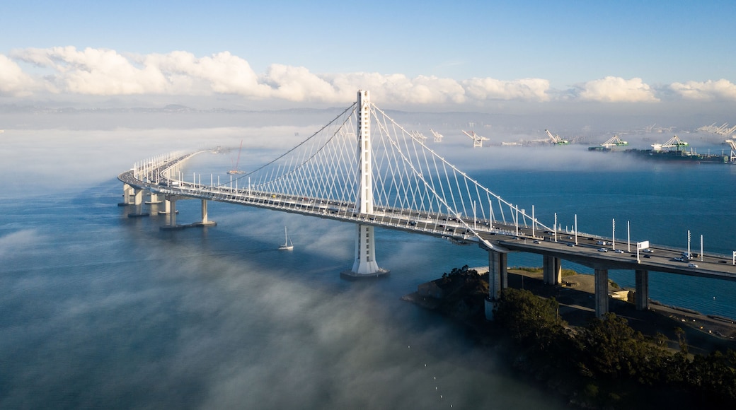 San Francisco - Oakland Bay Bridge East Span With Low Fog in Background