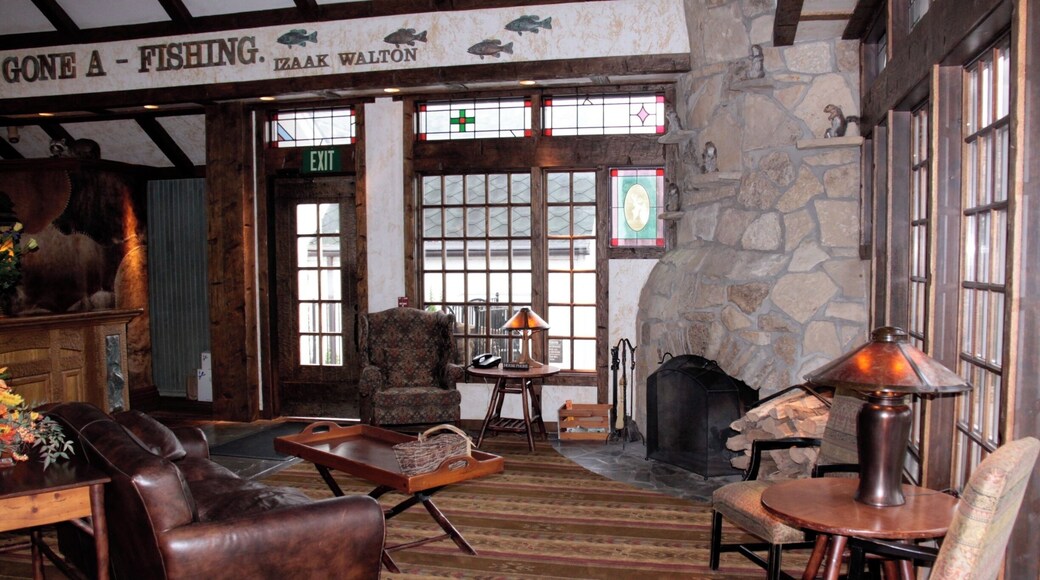 A relaxing area in the registration building. Group some wine and enjoy this wood burning fireplace while the kiddos enjoy the puzzles and Lincoln Log table nearby.