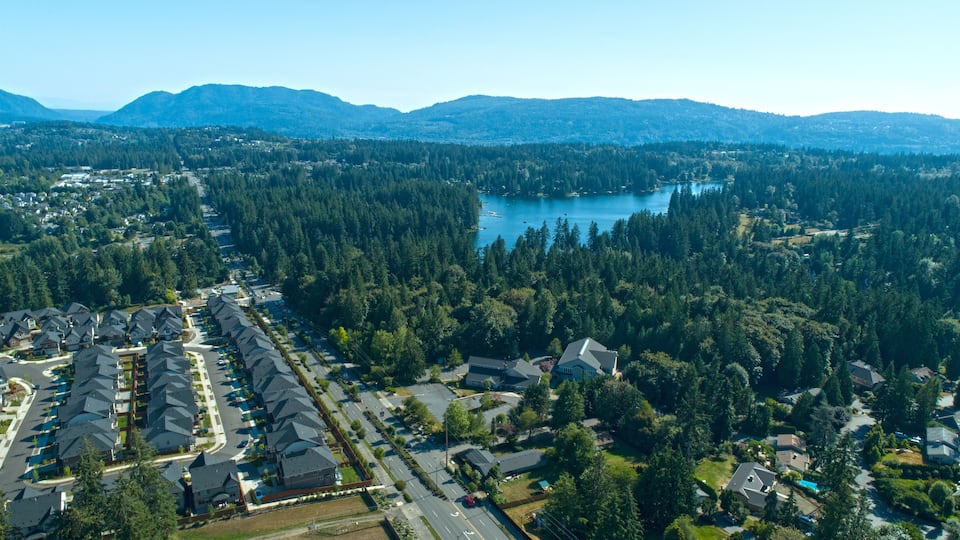 Pine Lake Neighborhood Sammamish Washington USA Aerial View