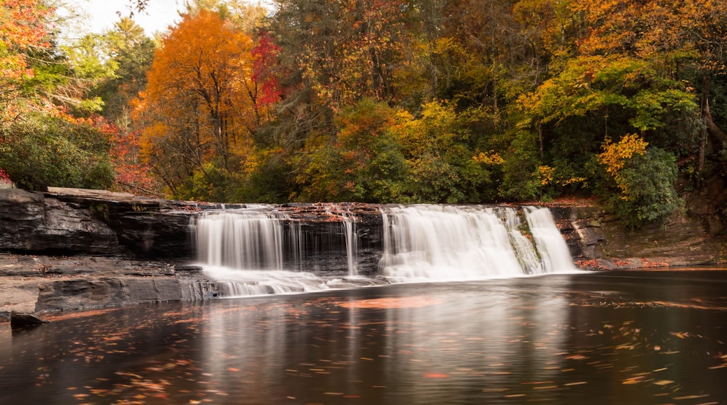 waterfall in autumn in the Appalachians of western North Carolina