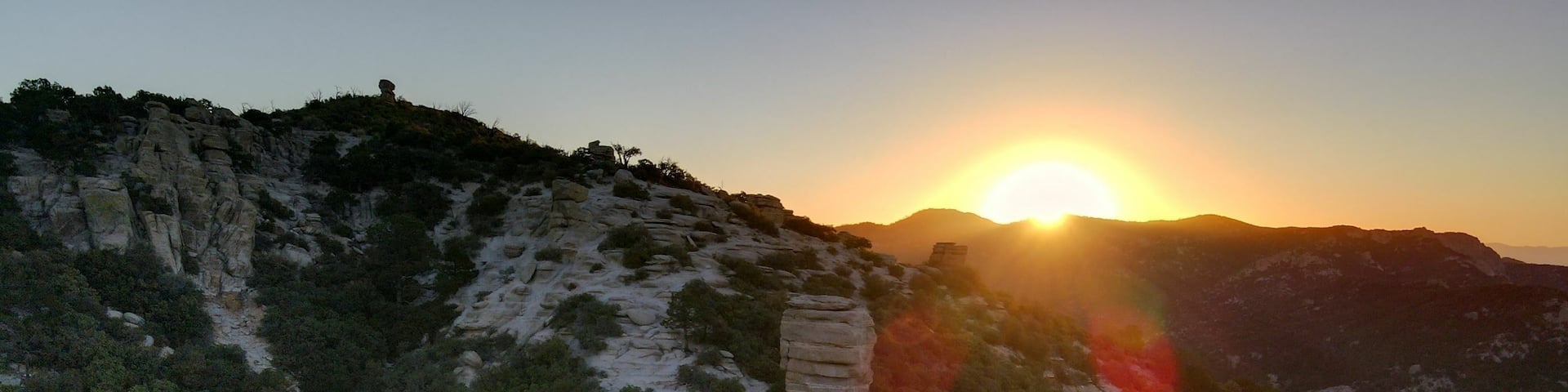 Sunrise in the Mountains on the Highway
