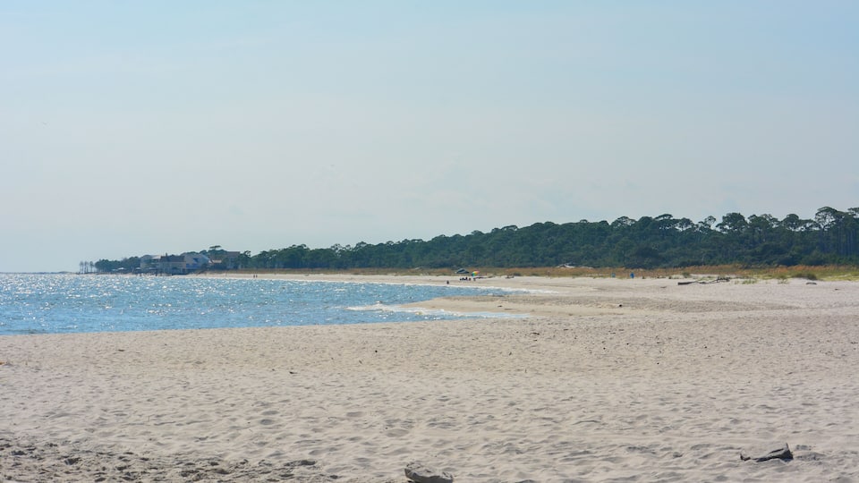 White sand beach on Dauphin Island, Alabama