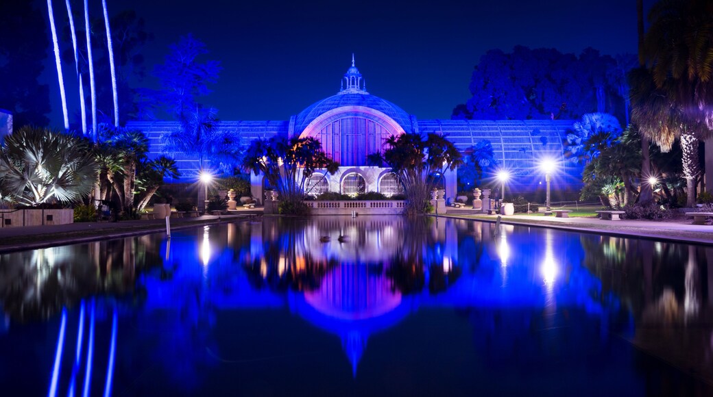 Balboa Park, San Diego, California, USA, at night, long exposure.