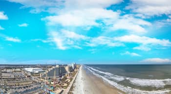 Daytona Beach coastline at sunset, beautiful panoramic view of Florida