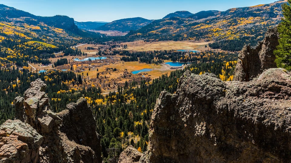 Fall Color and Square Top Mountain From Wolf Creek Pass, Pagosa Springs, Colorado, USA