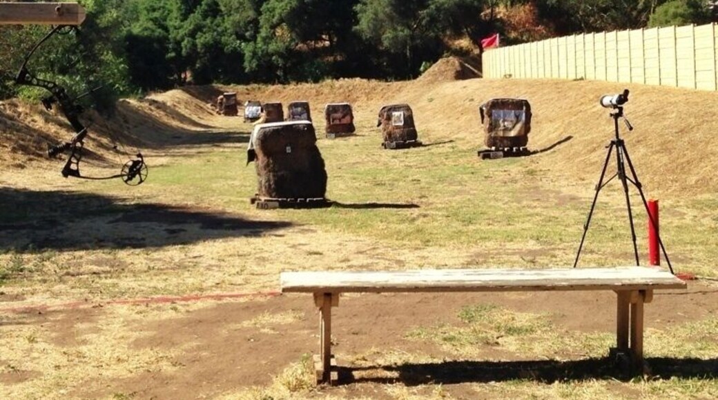 The archery range at Escondido Fish and Game Association. They have very nice facilities including 150 yd rifle range, pistol range, trap/skeet range, safety and instruction classes, etc. Glad places like this still manage to exist in California.