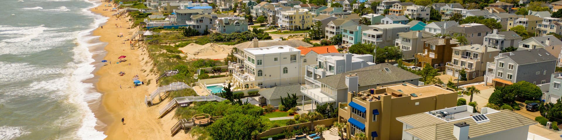 Beautiful waterfront homes on Croatan Beach Virginia USA