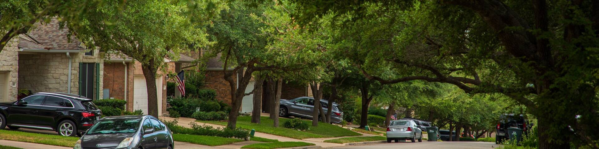 Steiner Ranch showing a house and a small town or village