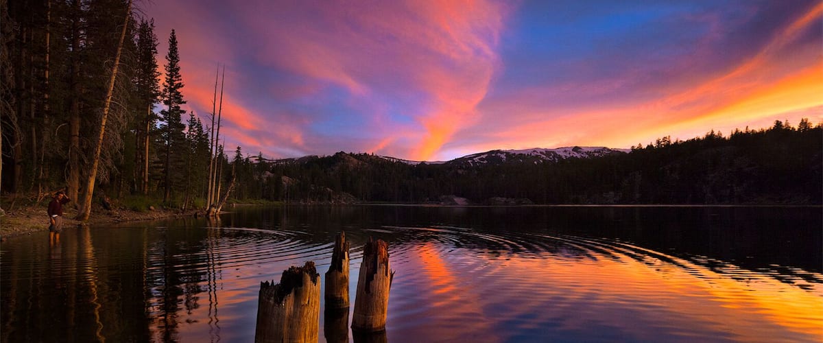 The Tahoe area always provides the craziest sunsets and sunrises whenever there are clouds in the skies.  This was at a hike in spot off highway 89.  Luther pass road.  #colorful