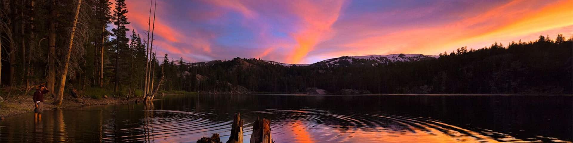 The Tahoe area always provides the craziest sunsets and sunrises whenever there are clouds in the skies. This was at a hike in spot off highway 89. Luther pass road. #colorful
