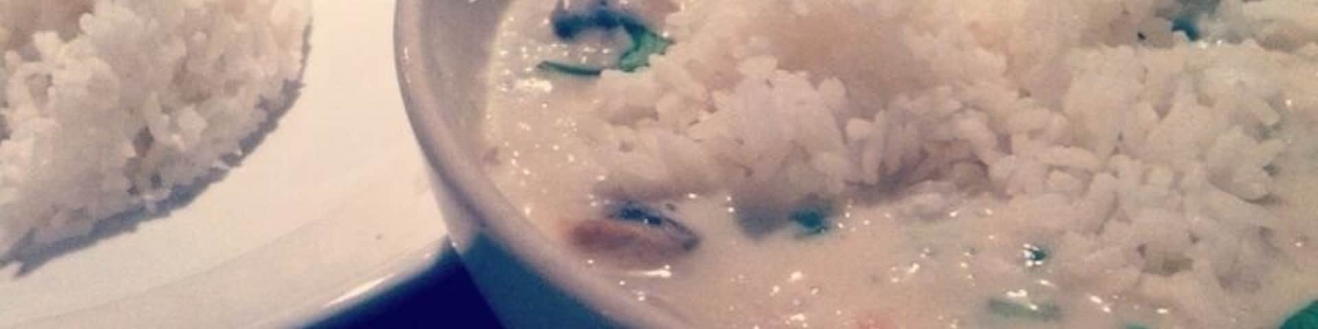 Tom kah :) delicious spicy coconut soup with shrimp and rice.