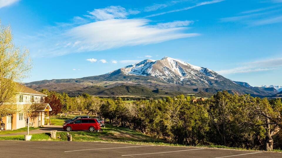 Beautiful view of mountain Sopris Aspen Glen Colorado