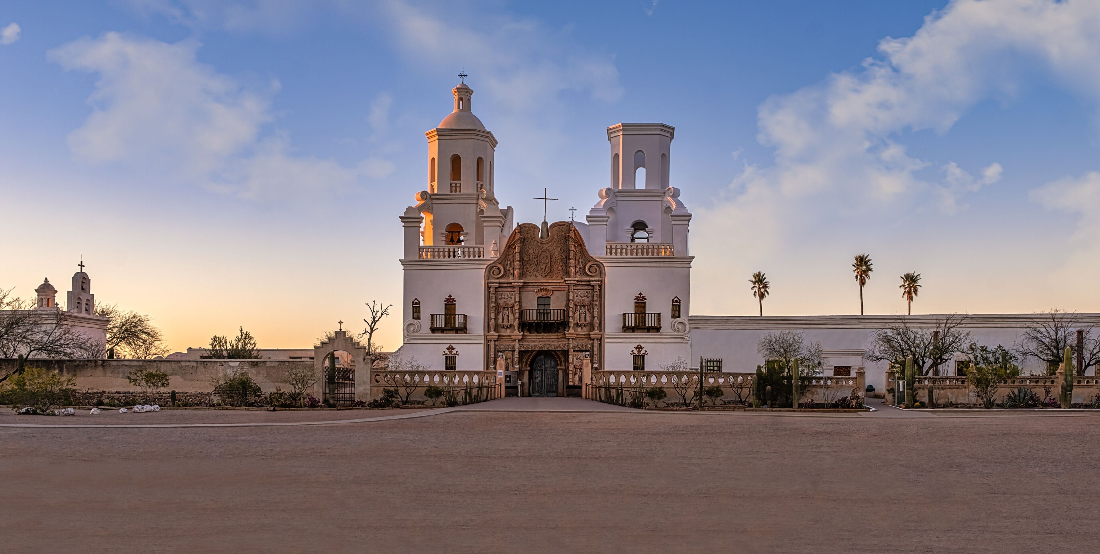 San Xavier del Bac Mission at Sunset
A National Historic Landmark, San Xavier Mission was founded as a Catholic mission in 1692.  It’s the oldest intact European structure in Arizona.