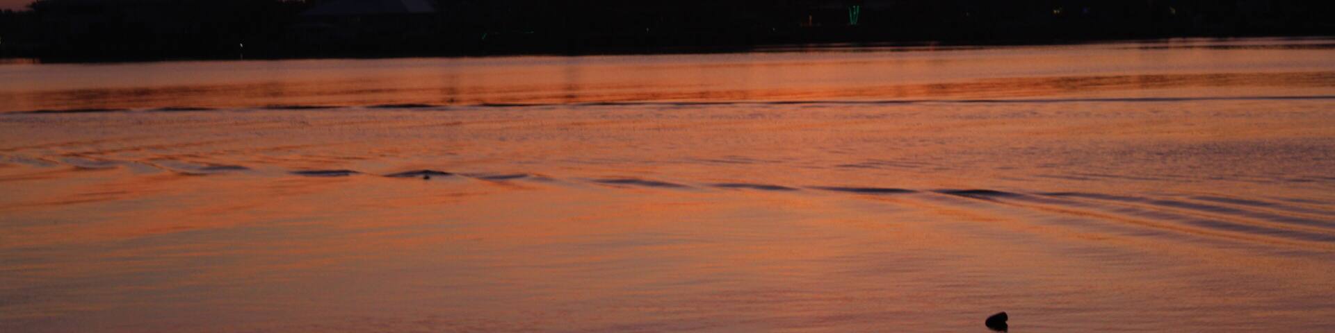 Beautiful Florida Sunset over the North Causeway River in New Smyrna Beach.