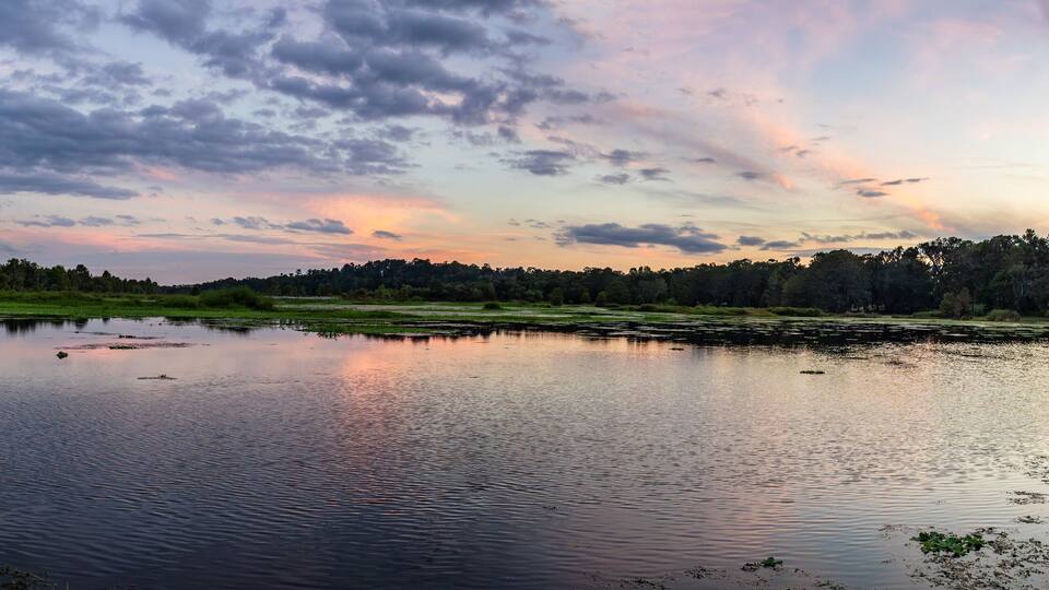 Sunset Over Alligator Lake Park in Lake City, Florida