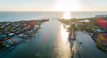 "Jupiter, FL USA 2-3-21: Stunning aerial shot over the Jupiter Inlet in Florida."