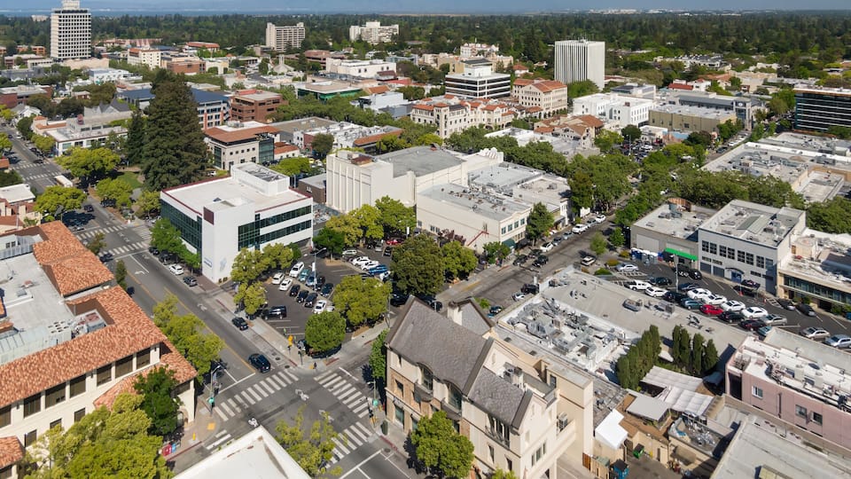 Downtown, Palo Alto in Silicon Valley,, California, United States of America.