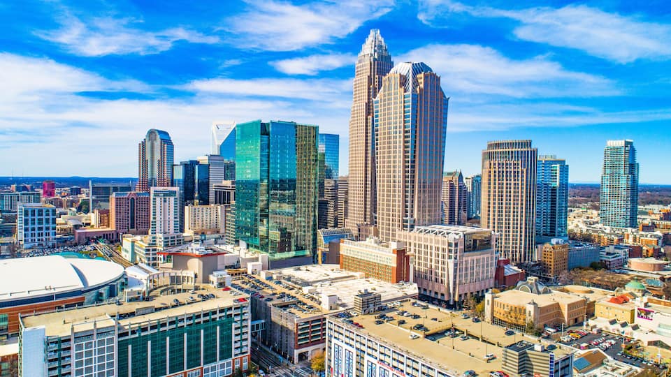 Skyscrapers in Downtown Charlotte North Carolina NC