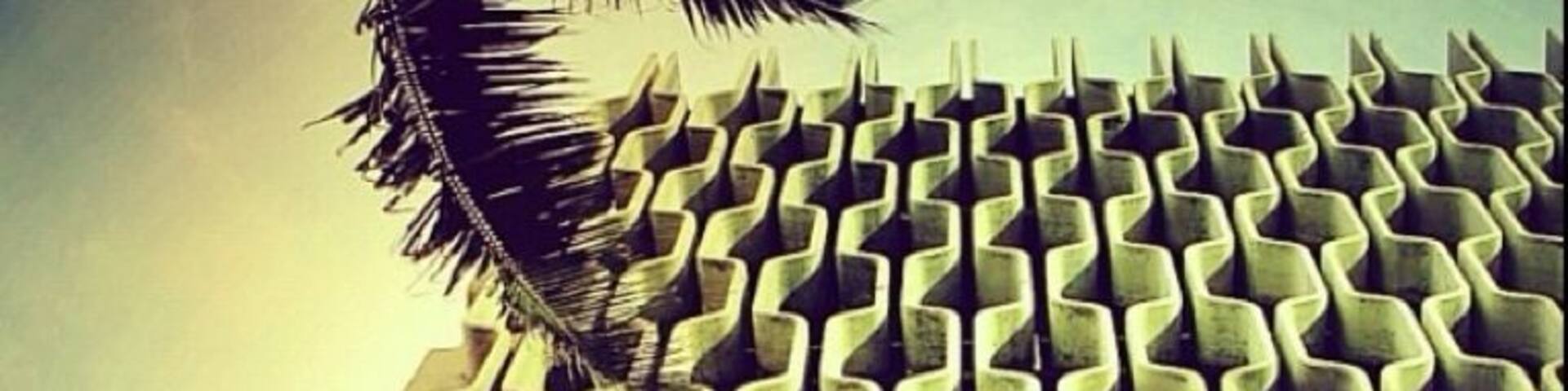 IBM Building (1962). Designed by Vladimir Ossipoff in 1962. In a city filled with midcentury modern architecture The IBM Bldg stands apart as one of the most elegant examples. The concrete "grill" is meant to resemble both a typical Polynesian pattern and a computer punchcard. It also serves the practical purpose of a sunscreen. The unique shape makes it self-washing in the rain.