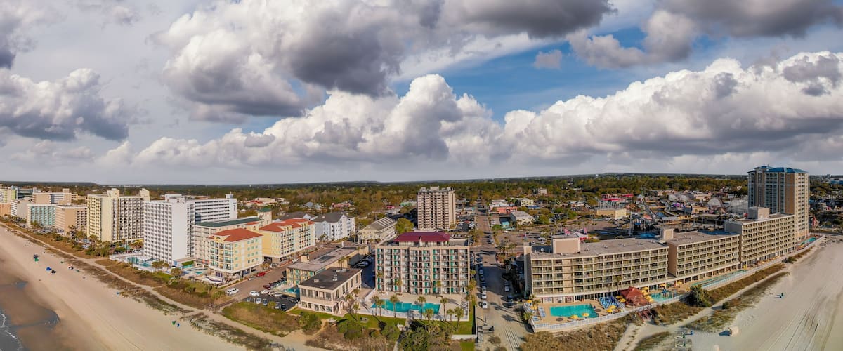 Aerial view of Myrtle Beach from the sky, SC - USA