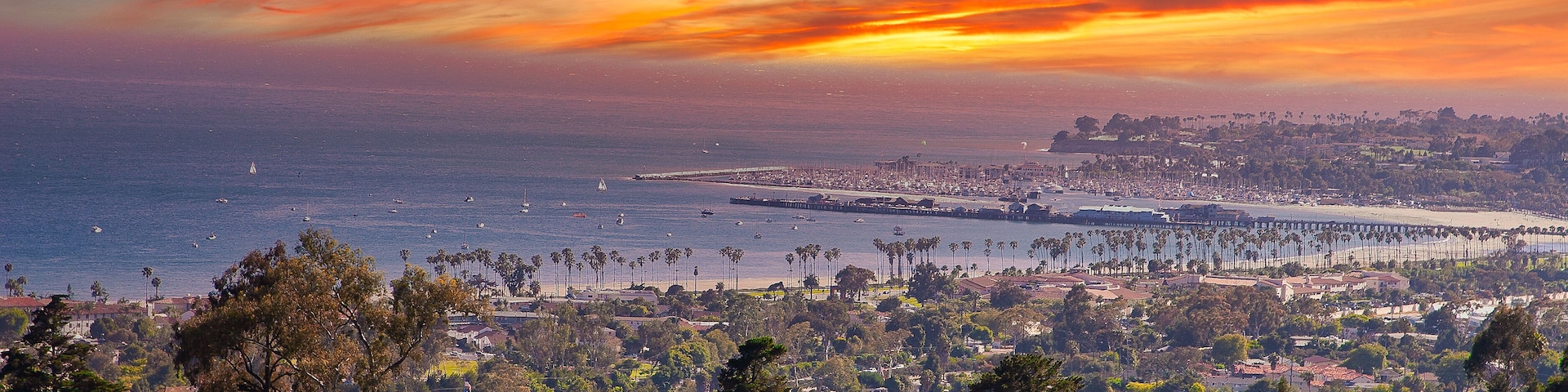 Views of Santa Barbara city from the mountains