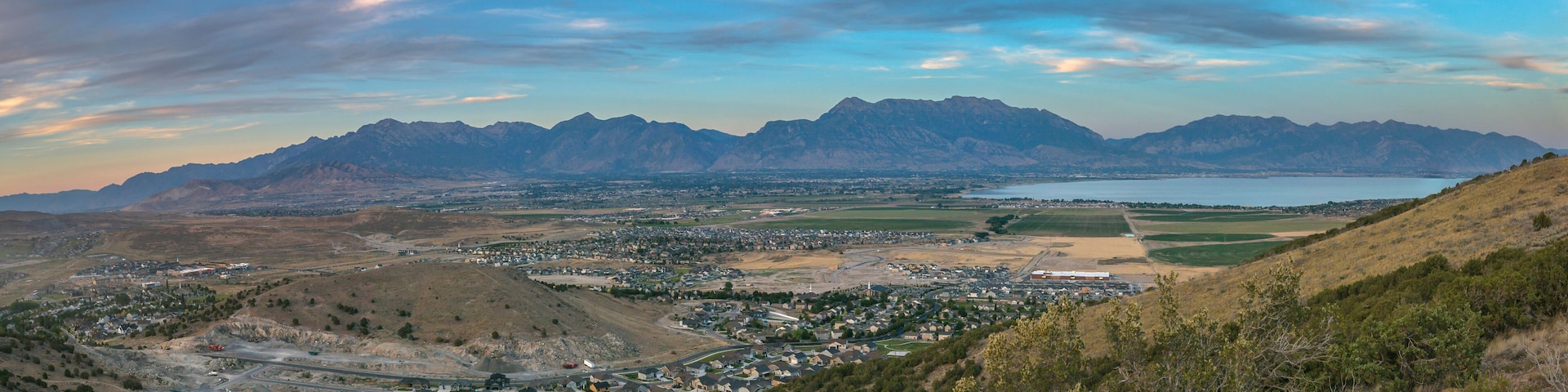 Eagle Mountain valley with mountain and lake view