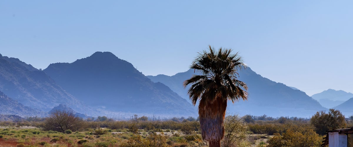 Mountains covered morning fog in the Arizona, USA