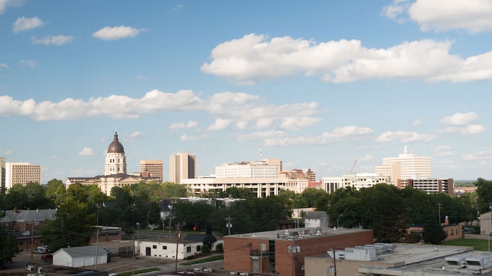 Topeka Kansas Capital Capitol Building Downtown City Skyline