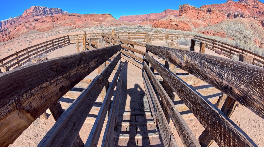The cattle corral of Lonely Dell Ranch at Glen Canyon Recreation Area Arizona. The ranch is managed by the National Park Service. No property release needed.