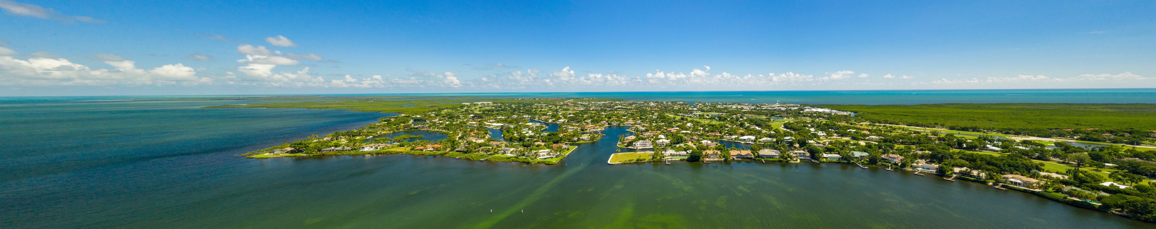 Aerial panorama Ocean Reef Club North Key Largo Florida