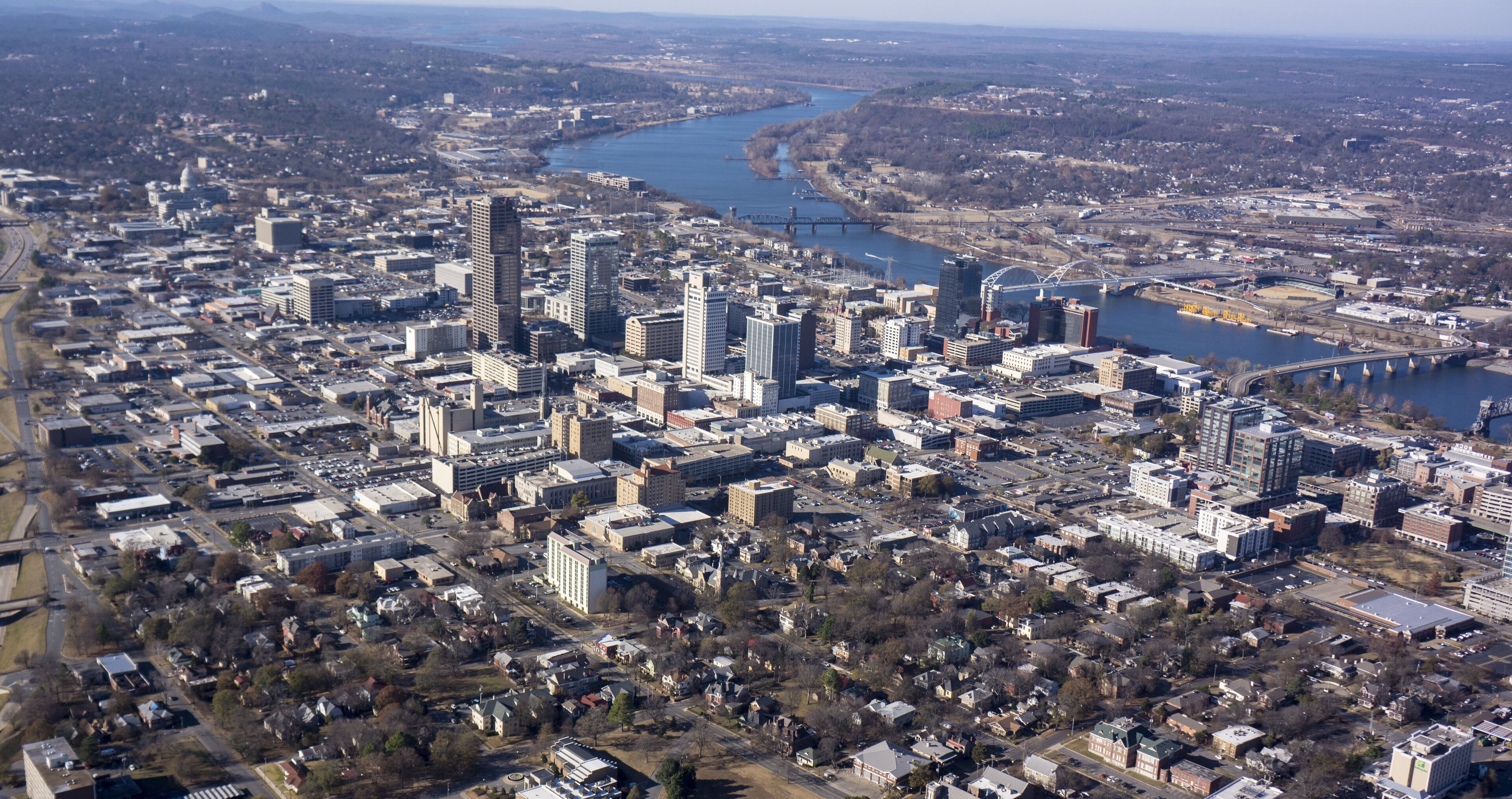 Downtown Little Rock Arkansas Aerial