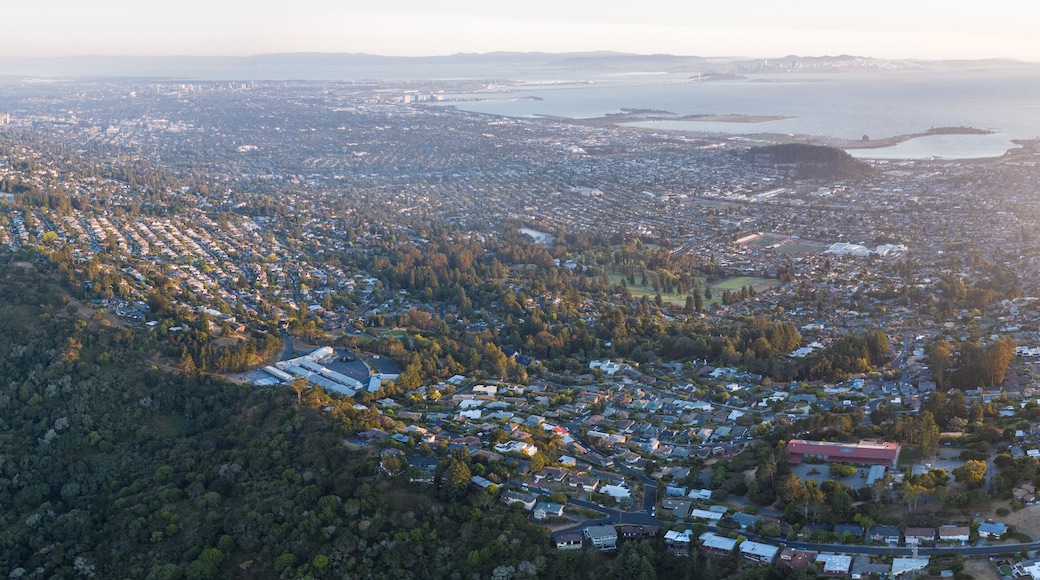 Evening light illuminates the San Francisco Bay area in northern California. This beautiful area is heavily populated and is one of the west coast's most popular destinations.