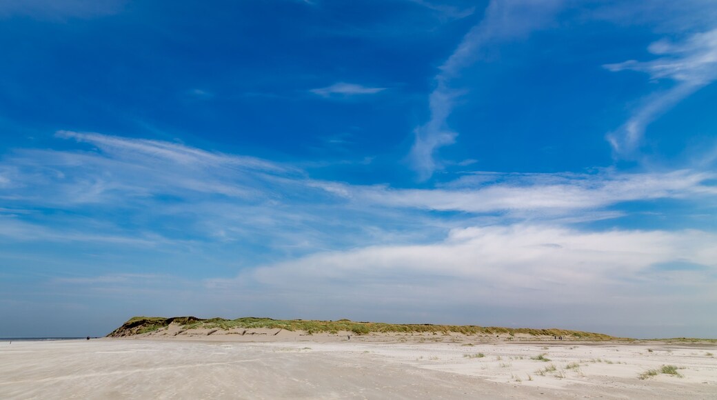 Lonely beach on the west end of the East Frisian island Juist, Germany.